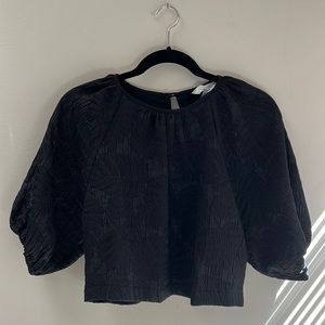 & Other Stories Textured Puff Sleeve Top